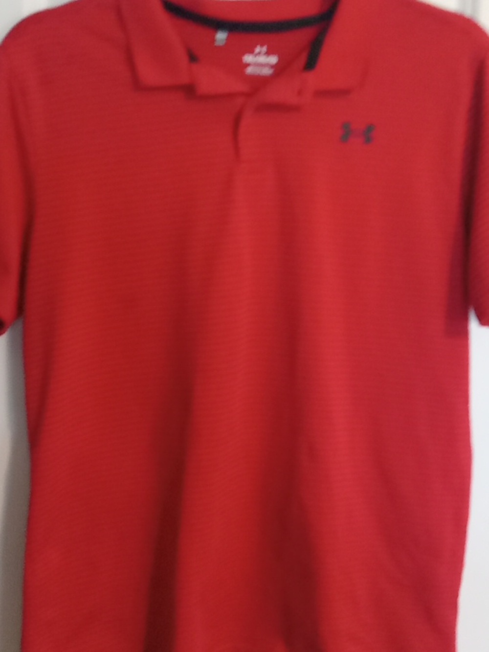 Under Armour Striped Red Kids Polo Shirt with Logo - Picture 2 of 5